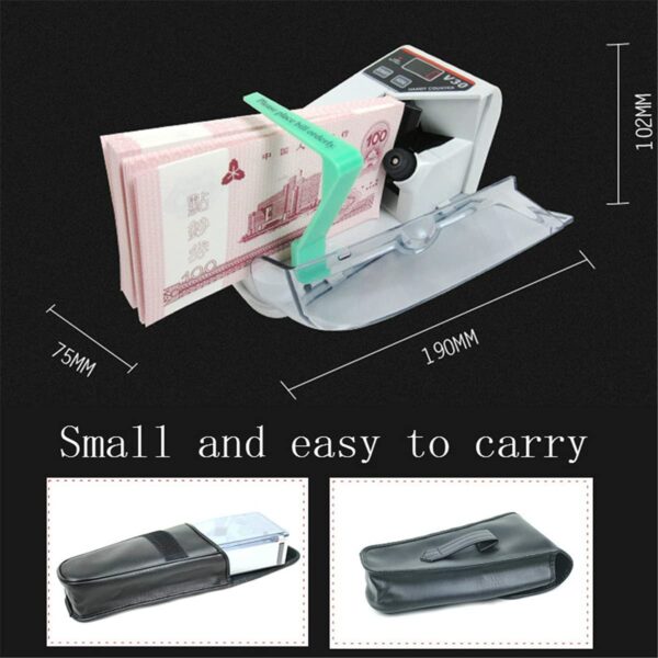 Cash Counting Machine, Mini Bill Counters, Convenient and Portable AC or Battery Powered Banknote Counter Suitable for Multiple Currencies - Image 8