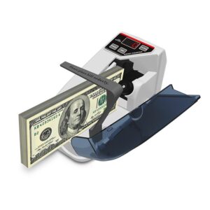 Cash Counting Machine, Mini Bill Counters, Convenient and Portable AC or Battery Powered Banknote Counter Suitable for Multiple Currencies