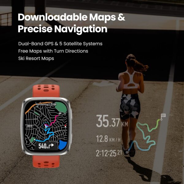 Amazfit Active 2 Premium Smart Watch Fitness Tracker (Square) for Android & iPhone, 10 Day Battery, Water Resistant, GPS Maps, Heart & Sleep Monitor, HYROX Mode, Sapphire Glass, Leather + Sport Strap - Image 2