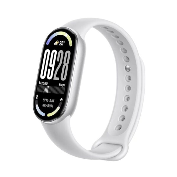 Xiaomi Smart Band 10 Fitness Tracker, 1.72" AMOLED Display, 21-Day Battery Life, 150+ Sports Modes, Heart Rate & Sleep Monitoring, Electronic Compass, 5ATM Waterproof, 2-Year Warranty – Silver