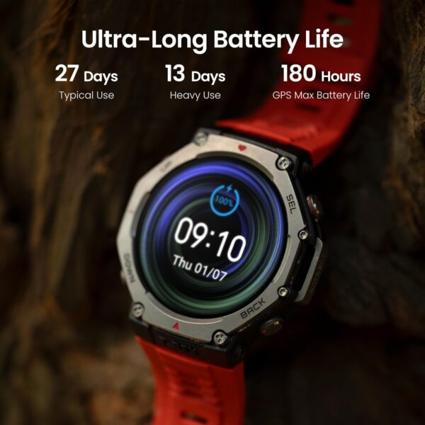 Amazfit T-Rex 3 Outdoor Smart Watch 48mm AMOLED Display, Offline Maps & Navigation, 6 Satellite Systems Dual Band GPS, 27 Days Battery Life, 170+ Sports Mode, 45m Freediving for Android, iPhone - Image 6