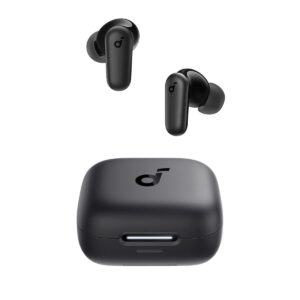 Soundcore by Anker R50i NC Wireless Bluetooth Earphones, Powerful and Smart Noise Cancelling, Powerful Bass, 45 Hours Playtime, 2-in-1 Case and Phone Stand, IP54, Bluetooth 5.4, Black