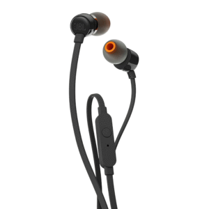 JBL Tune 110 Wired Aux In Ear Headphones, Deep and Powerful Pure Bass Sound, 1-Button Remote/Mic, Tangle-Free Flat Cable, Ultra Comfortable Fit