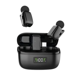Green Lion Flex Mic Duo 2 in 1 iPhone and Type C Microphone, Voice Changer Function, Plug and Play, 20m Access, Digital Display