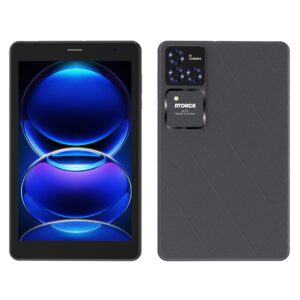Atouch M-T6 8-Inch PC Android Tablet 12GB RAM, 512GB Storage – Dual SIM, 5G WiFi, Keyboard & Mouse, Blue Cover – Slim Design, Tablet for both Adults and Kids - Black