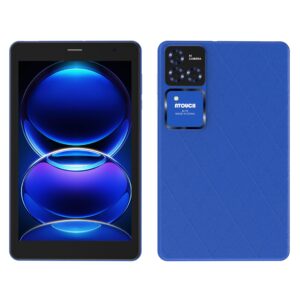 Atouch M-T6 8-Inch PC Android Tablet 12GB RAM, 512GB Storage – Dual SIM, 5G WiFi, Keyboard & Mouse, Blue Cover – Slim Design, Tablet for both Adults and Kids - Blue