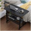 Overbed Table, Portable Laptop Stand Desks with Wheels, Height Adjustable Computer Table