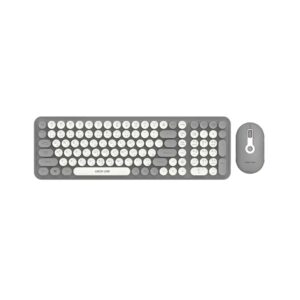 Green Lion GKM-300 Wireless Keyboard and Mouse Set /2.4GHz Mini USB /Compatible with All devices with USB Port / 1600DPI Mouse /Quiet Typing Keyboard - Grey