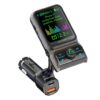 Porodo Dual Port Car Charger FM Transmitter PD 36W QC 18W, 5.0 Bluetooth Version, 10m Bluetooth Range, Built-in Microphone, 1.77inch Color Display, Up To 32GB