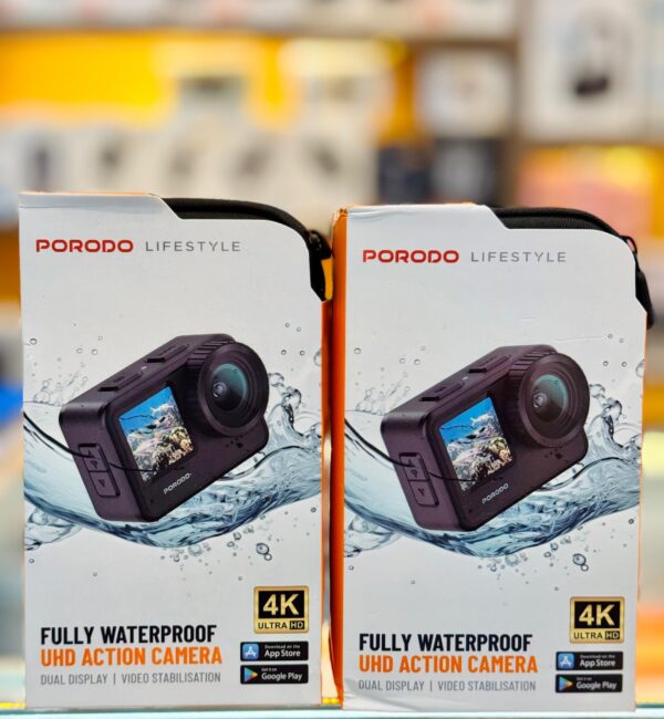 Porodo Lifestyle Fully Waterproof 4K Action Camera 900mAh Dual Display 4K Ultra HD - Image 4