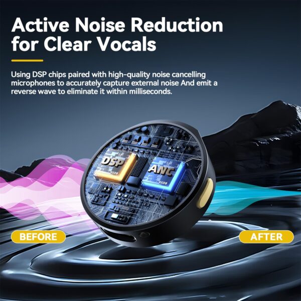 SX21 Wireless Microphone, ANC 2 Pcs Tie Collar Mic Portable Live Streaming Small Wireless Lavalier Microphone - Image 4