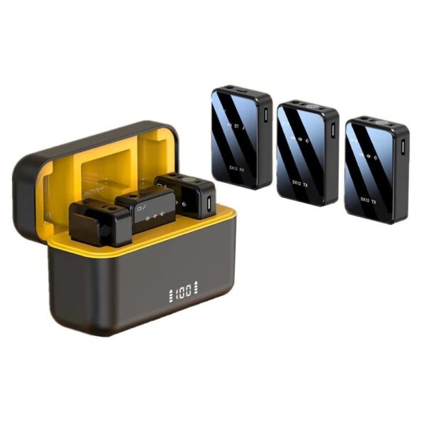 SX13 4 in 1 Wireless Lavalier Microphone comes with 4 Microphone and 1 Receiver, Support 4 Person Use at the Same Time for Meeting and Live Streaming - Image 2