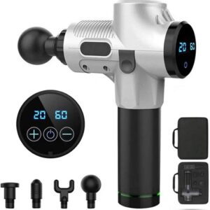 Electric Muscle Massage Gun Therapy, Fascia Massage Gun, Deep Vibration Muscle Relaxation Fitness Equipment, Silver