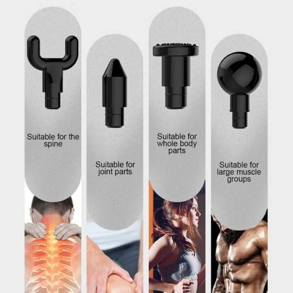 Electric Muscle Massage Gun Therapy, Fascia Massage Gun, Deep Vibration Muscle Relaxation Fitness Equipment, Silver - Image 4