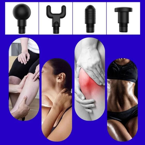 Electric Muscle Massage Gun Therapy, Fascia Massage Gun, Deep Vibration Muscle Relaxation Fitness Equipment, Silver - Image 3