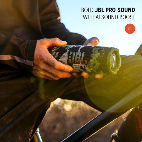 JBL Flip 7 - Portable Waterproof and Drop-Proof Speaker, Bold Pro Sound with AI Sound Boost, 16Hrs of Playtime, and PushLock System with Interchangeable Accessories (Black) - Image 2