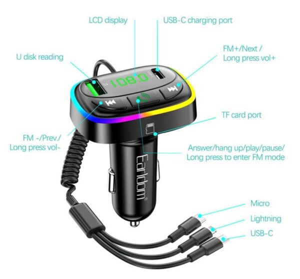 Earldom 7in1 FM Wireless Car MP3 player - Image 2
