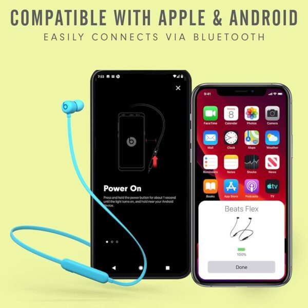Beats Flex Wireless Earbuds - Apple W1 Headphone Chip, Magnetic Earphones, Class 1 Bluetooth, 12 Hours of Listening Time, Built-in Microphone - Flame Blue - Image 2