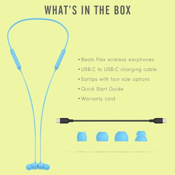 Beats Flex Wireless Earbuds - Apple W1 Headphone Chip, Magnetic Earphones, Class 1 Bluetooth, 12 Hours of Listening Time, Built-in Microphone - Flame Blue - Image 4