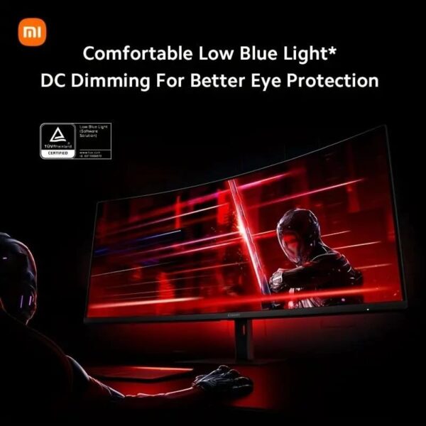 Xiaomi Curved Gaming Monitor 34 inch 180Hz High Refresh Rate, Response time 1ms Fast FreeSync Premium Professional Calibration 95% DCI-P3 100% sRGB* , 3440x1440, Low Blue Light Computer Screen Monitor Desktop Monitor - Image 3