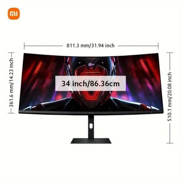 Xiaomi Curved Gaming Monitor 34 inch 180Hz High Refresh Rate, Response time 1ms Fast FreeSync Premium Professional Calibration 95% DCI-P3 100% sRGB* , 3440x1440, Low Blue Light Computer Screen Monitor Desktop Monitor - Image 2