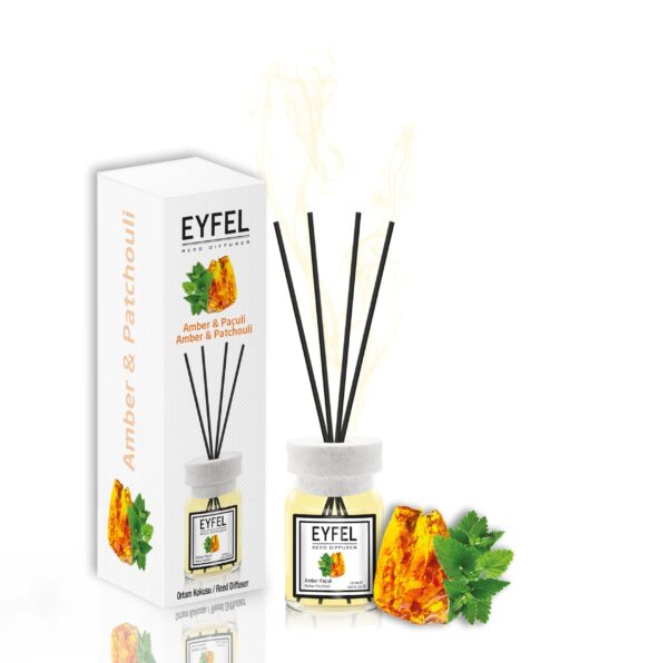 EYFEL Reed Diffusers for Home and Office – Amber & Patchouli Reed Diffuser Set 4.05 fl oz