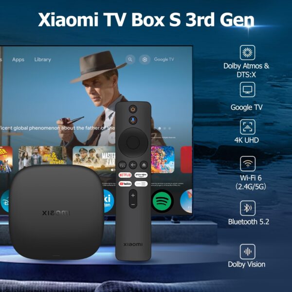 Xiaomi Mi TV Box S 3rd Gen 32GB - 4K UHD, Google TV, 32GB Memory, Dolby Vision & Atmos, WiFi 6, HDMI 2.1, Fast Streaming, Compact and Powerful - Image 2