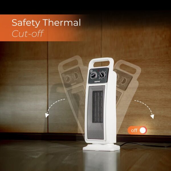 Geepas Fan Heater, 2000W Premium Oscillating Ceramic PTC Tower Heater GRH28530 - Image 4