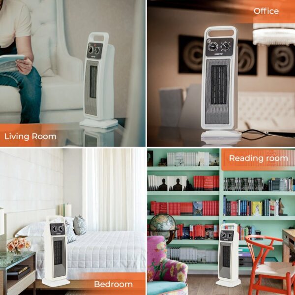 Geepas Fan Heater, 2000W Premium Oscillating Ceramic PTC Tower Heater GRH28530 - Image 3