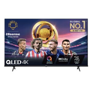 Hisense 55 Inch 4K QLED Smart TV  - Quantum Dot Colour, 4K AI Processor, Dolby Vision Atmos, Smooth Motion, Sports Mode, Vidaa OS with Freely, Youtube, Netflix and Disney+ (2025 Model)