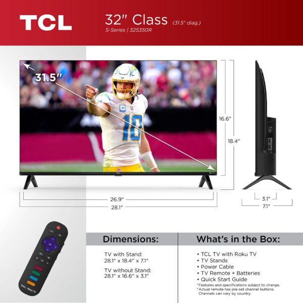TCL 32 inch Digital Frameless TV (32D3400) - Image 2