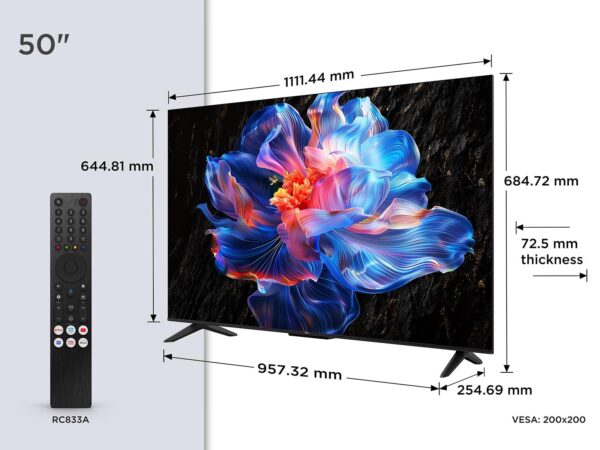 TCL 50 Inch Ultra HD, Wide Color Gamut, 4K HDR TV, Smart TV Powered by Android TV 50V6C (Dolby Atmos 2.0, Dolby Vision, HDR 10+, Voice Control, compatible with Google assistant, Chromecast built-in) - Image 4