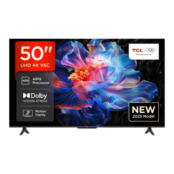 TCL 50 Inch Ultra HD, Wide Color Gamut, 4K HDR TV, Smart TV Powered by Android TV 50V6C (Dolby Atmos 2.0, Dolby Vision, HDR 10+, Voice Control, compatible with Google assistant, Chromecast built-in)