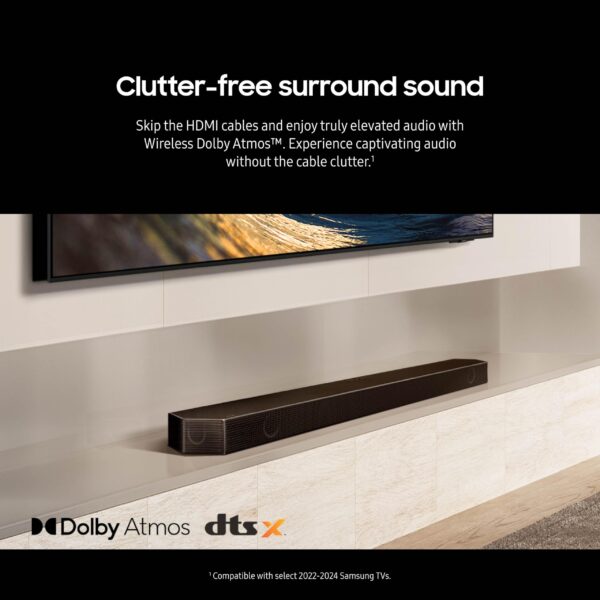 SAMSUNG Q990D 11.1.4ch Soundbar w/Wireless Dolby Atmos Audio, Rear Speaker Included, Q-Symphony, SpaceFit Sound Pro, Adaptive Sound, Game Mode Pro with Alexa Built-in - Image 3