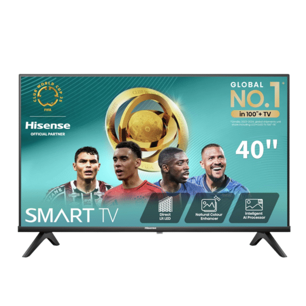 Hisense 40 inch Smart TV - FHD Resolution, Natural Colour Enhancer, DTS Virtual:X & Dolby Audio, AI Sports Mode, VIDAA OS with Youtube, Netflix and Disney+ and Freeview Play (2025 Model)