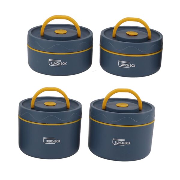 4 Pieces Insulated Lunch Box Set Lunch Containers for Travel Camping Outdoor Blue - Image 6
