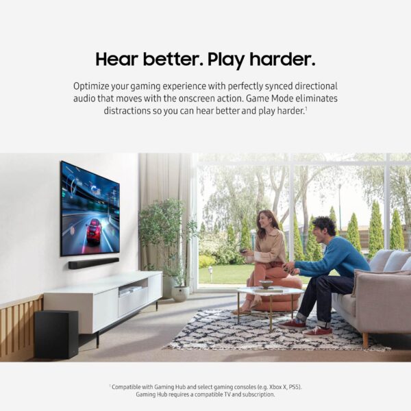 Samsung B550 3.1 ch Soundbar w/ Dolby Audio, Surround Sound expansion, Bass Boost, Adaptive Sound, DTS Virtual:X, Wireless Subwoofer, 2024 - Image 3