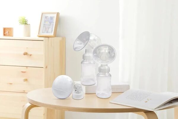 Electric Intelligent Breast Pump, BPA-Free USB Dual Breast Pump Safety Comfortable and Lightweight Automatic Massage Postpartum Breast Pump, 150ml Milk Storage Bottle with Lid and Nipple - Image 6