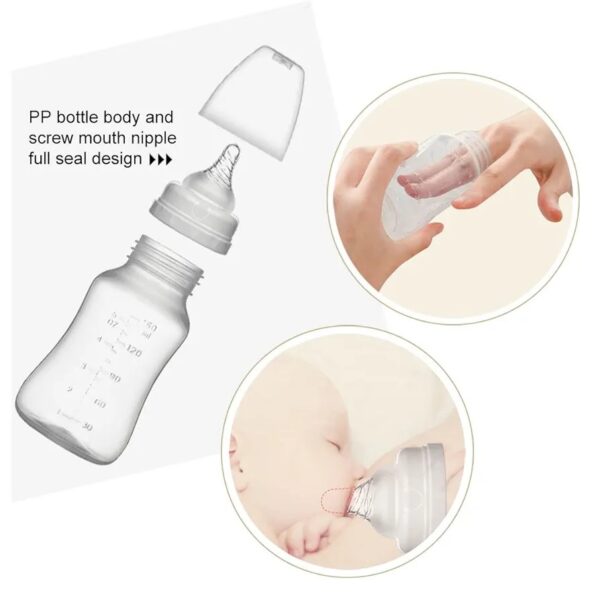 Electric Intelligent Breast Pump, BPA-Free USB Dual Breast Pump Safety Comfortable and Lightweight Automatic Massage Postpartum Breast Pump, 150ml Milk Storage Bottle with Lid and Nipple - Image 7