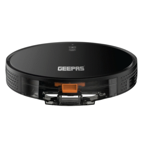 Geepas 2 In 1 Wet & Dry Robot Vacuum Cleaner | Gyro Navigation, TUYA App Control | 4 Cleaning Modes 2600 mAh Battery & Auto Recharge | Adjustable Levels, Remote Control | GRVC19057 11.4 W GRVC19057 Black