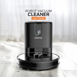GEEPAS 2 In 1 Wet & Dry Robot Vacuum Cleaner | LDS Navigation, TUYA App Control | 4 Cleaning Modes 2600 mAh Battery & Auto Recharge | 4 Anti Drop Sensors, Remote Control, Brushless Motor | GRVC19058