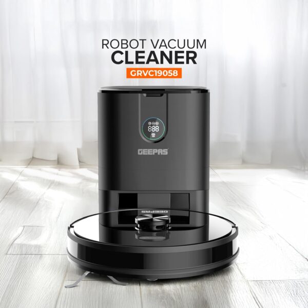 GEEPAS 2 In 1 Wet & Dry Robot Vacuum Cleaner | LDS Navigation, TUYA App Control | 4 Cleaning Modes 2600 mAh Battery & Auto Recharge | 4 Anti Drop Sensors, Remote Control, Brushless Motor | GRVC19058