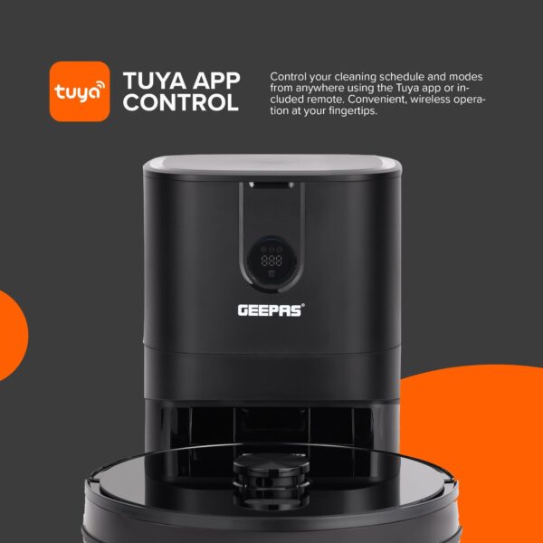 GEEPAS 2 In 1 Wet & Dry Robot Vacuum Cleaner | LDS Navigation, TUYA App Control | 4 Cleaning Modes 2600 mAh Battery & Auto Recharge | 4 Anti Drop Sensors, Remote Control, Brushless Motor | GRVC19058 - Image 6