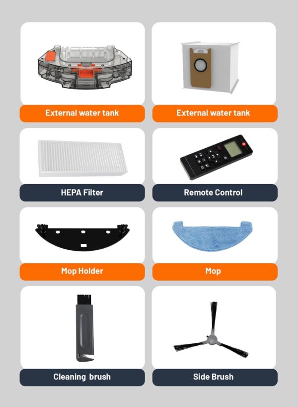 GEEPAS 2 In 1 Wet & Dry Robot Vacuum Cleaner | LDS Navigation, TUYA App Control | 4 Cleaning Modes 2600 mAh Battery & Auto Recharge | 4 Anti Drop Sensors, Remote Control, Brushless Motor | GRVC19058 - Image 11
