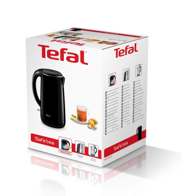 Tefal Kettle | SAFE'TEA 1.7 Litre Electric Kettle | 1800 W | Double Layer | 360° rotational base | Automatic switch OFF | Black | 2 Years Warranty | KO260865 - Image 2