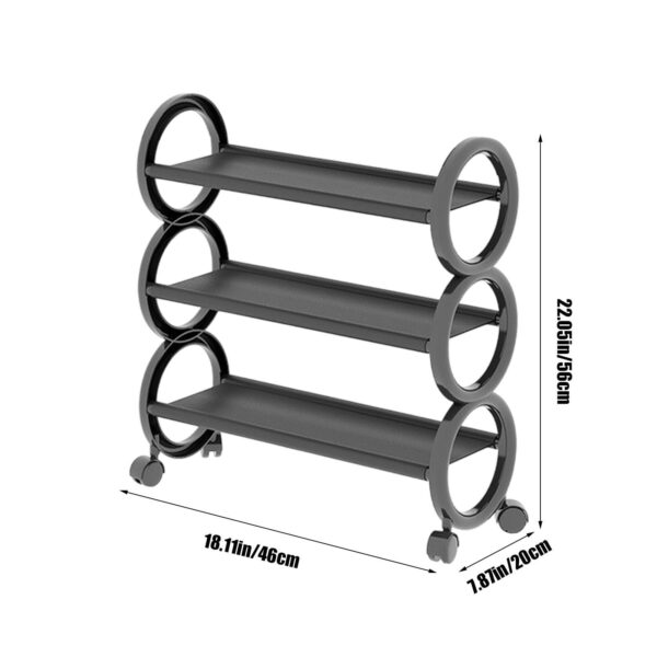 Shoe Rack with Wheels Movable Shoe Rack Rack Organizer - Image 2