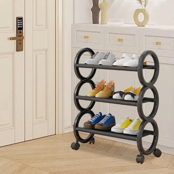 Shoe Rack with Wheels Movable Shoe Rack Rack Organizer - Image 5