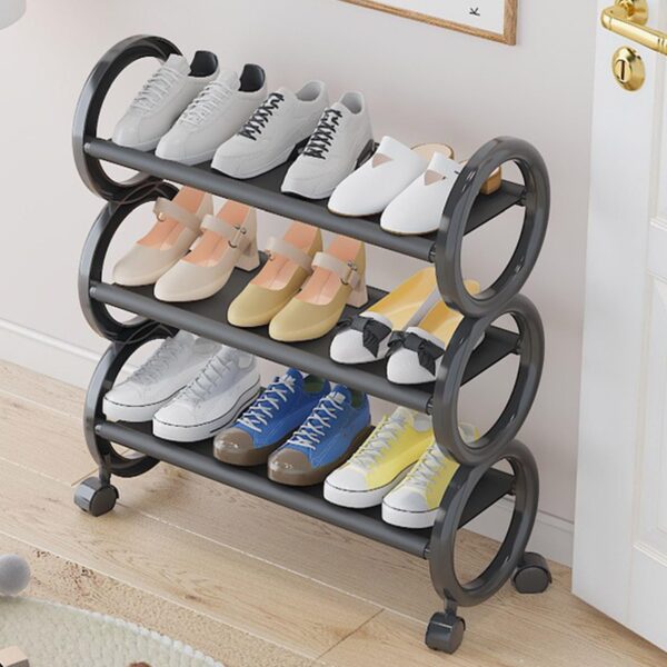 Shoe Rack with Wheels Movable Shoe Rack Rack Organizer - Image 4