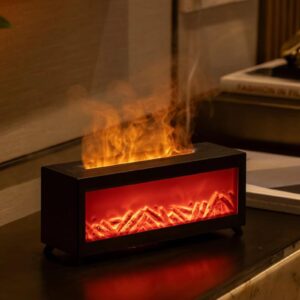 Flame Humidifier Fireplace Flame Diffuser for Desktop Office Decor Home Room