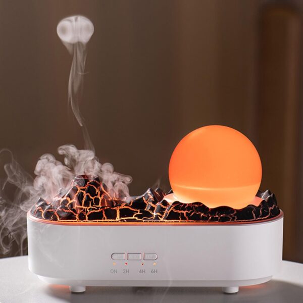 Volcano Humidifier, Aroma Diffuser, 3 Color LED Lights, Aroma Humidifier, Small Humidifier, USB Rechargeable, Tabletop Humidifier, Ultrasonic Humidifier, Large Capacity, Stylish, Quiet, Dry - Image 4